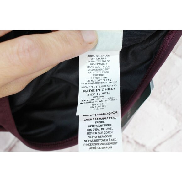 NWT LL Bean Shaping Swimwear Flattering Details High Waist Brief Red 18 - Picture 7 of 11